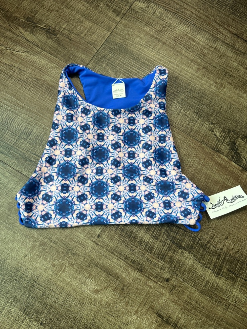 NWT High-Neck Kaleidoscope Print Swim Top